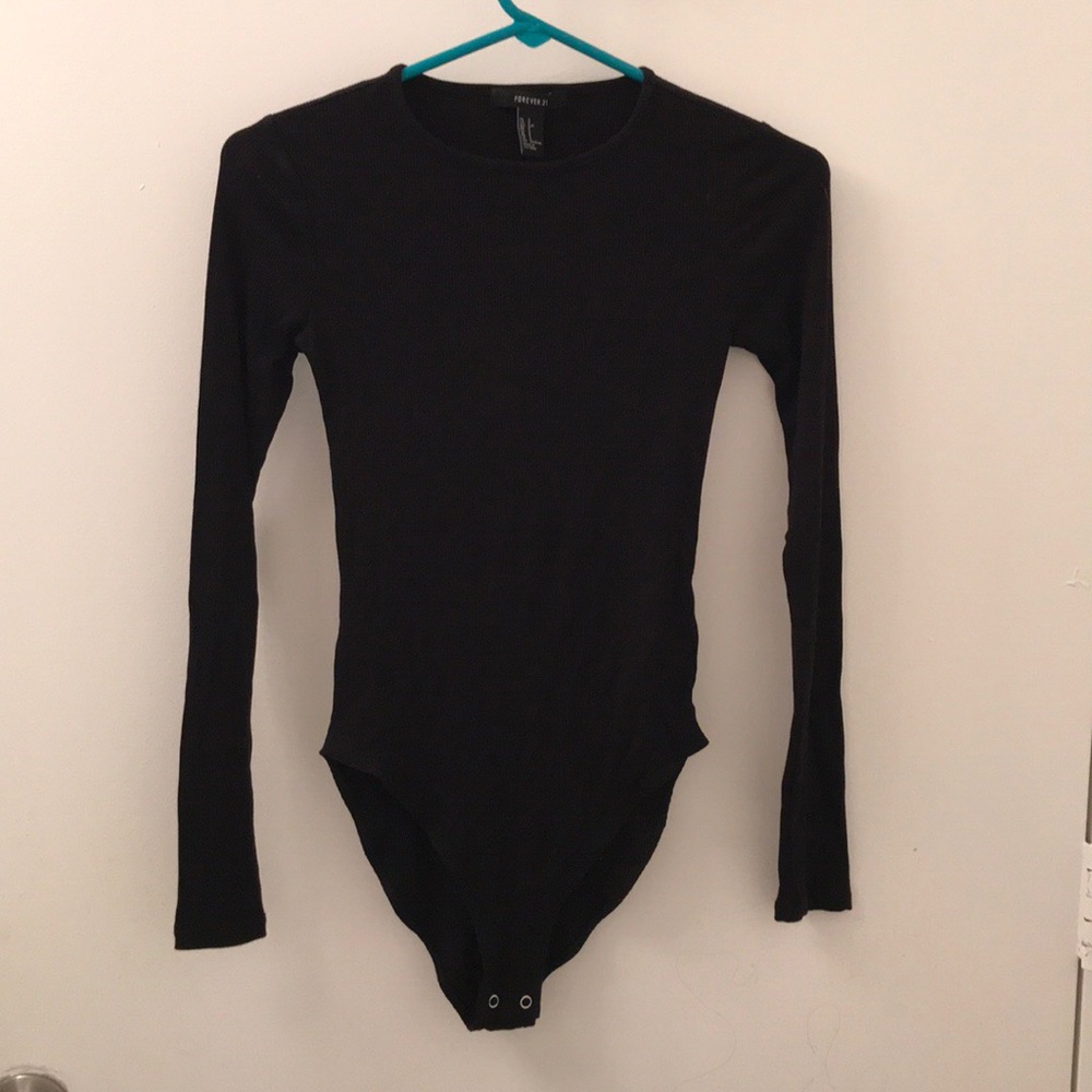 Forever 21 Ribbed Long Sleeve Bodysuit